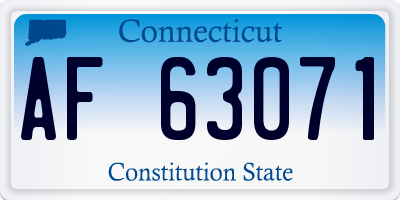 CT license plate AF63071