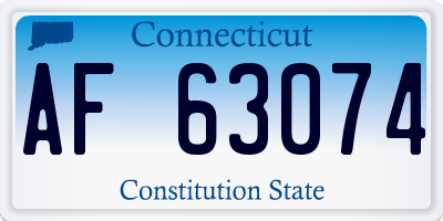 CT license plate AF63074