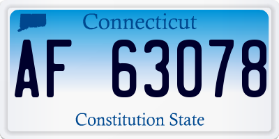 CT license plate AF63078