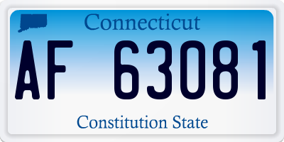 CT license plate AF63081