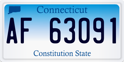 CT license plate AF63091