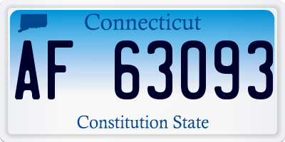 CT license plate AF63093
