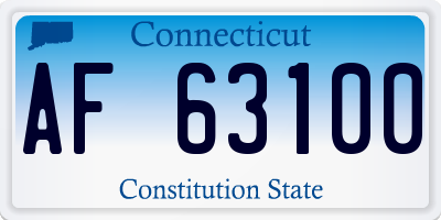 CT license plate AF63100