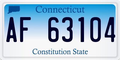 CT license plate AF63104