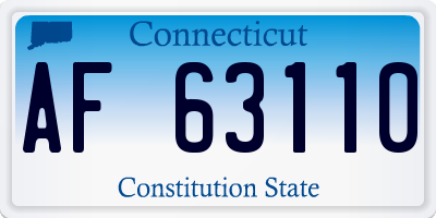 CT license plate AF63110