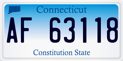 CT license plate AF63118