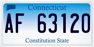 CT license plate AF63120