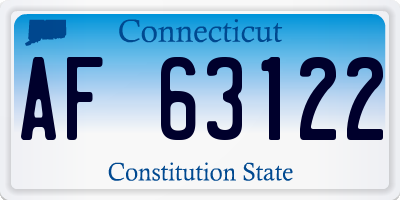 CT license plate AF63122