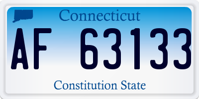 CT license plate AF63133