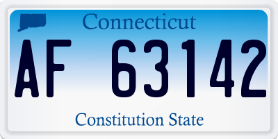 CT license plate AF63142