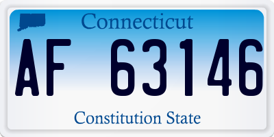 CT license plate AF63146