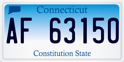 CT license plate AF63150