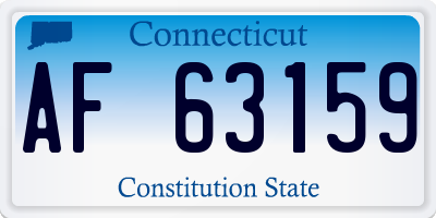CT license plate AF63159