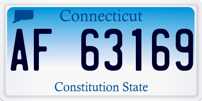 CT license plate AF63169