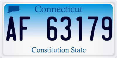 CT license plate AF63179