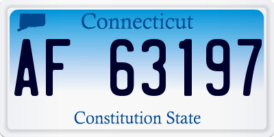 CT license plate AF63197