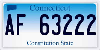 CT license plate AF63222