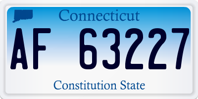 CT license plate AF63227