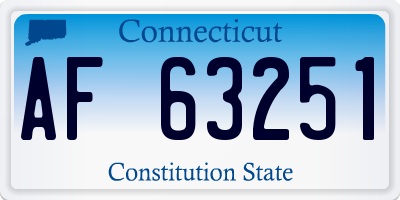 CT license plate AF63251