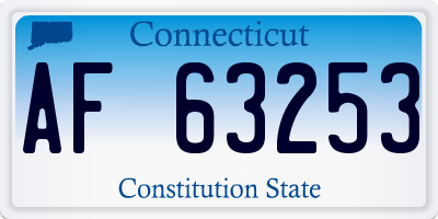 CT license plate AF63253