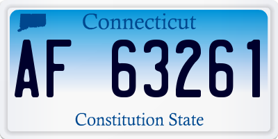 CT license plate AF63261