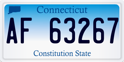 CT license plate AF63267
