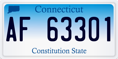 CT license plate AF63301