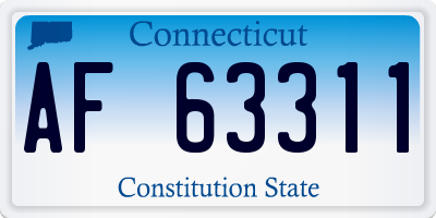 CT license plate AF63311