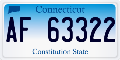 CT license plate AF63322