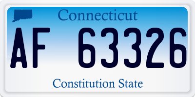 CT license plate AF63326