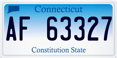 CT license plate AF63327