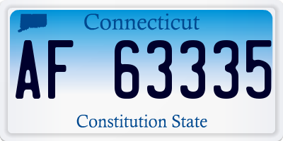 CT license plate AF63335