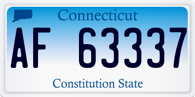 CT license plate AF63337