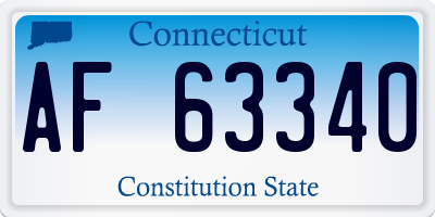CT license plate AF63340