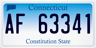 CT license plate AF63341