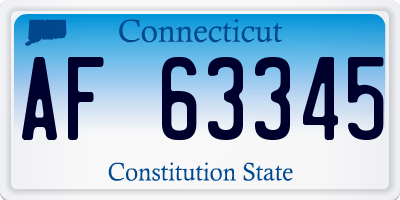 CT license plate AF63345