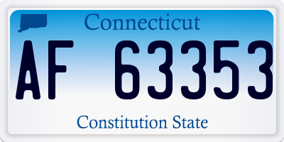 CT license plate AF63353