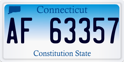CT license plate AF63357