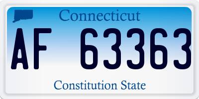 CT license plate AF63363