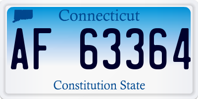 CT license plate AF63364