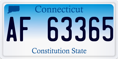 CT license plate AF63365