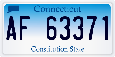 CT license plate AF63371