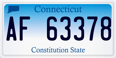CT license plate AF63378