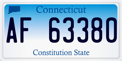CT license plate AF63380