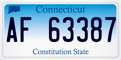 CT license plate AF63387