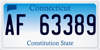 CT license plate AF63389