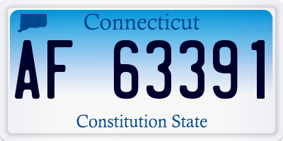 CT license plate AF63391
