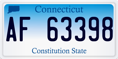 CT license plate AF63398