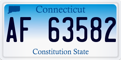 CT license plate AF63582