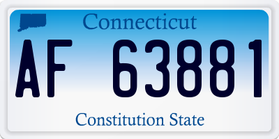 CT license plate AF63881